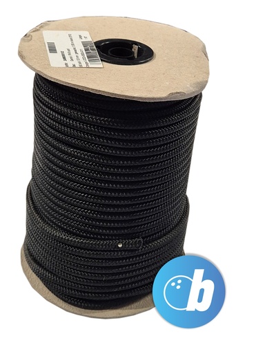 [75-110012-009] String black 6mm waxed, Roll/50m
