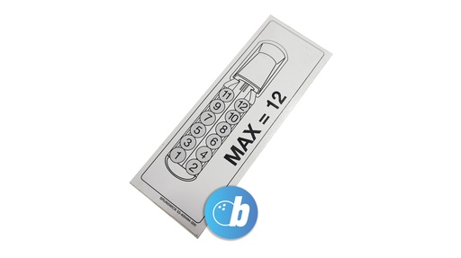 [53-400494-000] Maximum Number Balls Sticker