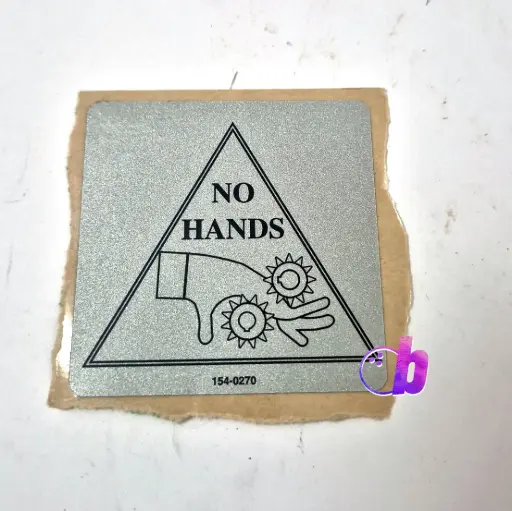 [154-0270] SAFETY STICKER - NO HANDS 